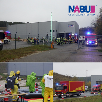 Feuerwehrübung bei NABU-Oberflächentechnik in Stulln